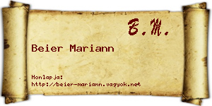 Beier Mariann névjegykártya
