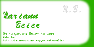 mariann beier business card